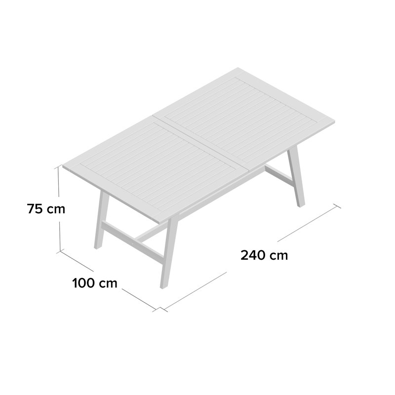 Xiao Rectangular Teak Extendable Outdoor Dining Table , 180cm cm W 100cm cm D