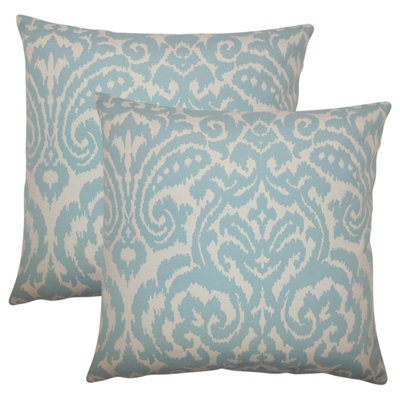 Ikat Cotton Reversible Throw Pillow