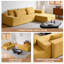 L-Shaped Corduroy Sofa With Chaise – Yellow Frameless Floor Couch, 102.36" X 66.93", Includes Pillows – Ideal For Living Room-1844673378