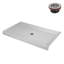 Base de douche en alcôve en acrylique blanc mat avec drain central 60 po x 36 po Streamline-118934409