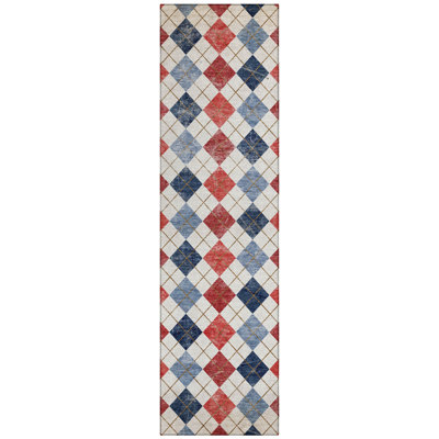 Machine Washable Indoor/Outdoor Gursevak ACN2237 Geometric Rug