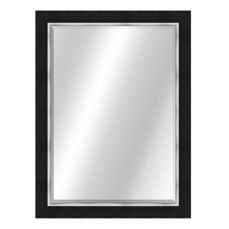 Metropolis Flat Mirror, 42" x 30", Black/Silver