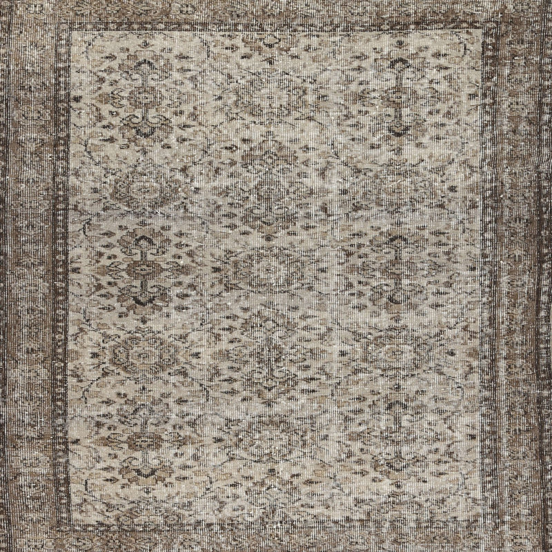 Tapis contemporain brun clair, Carré 7 pi