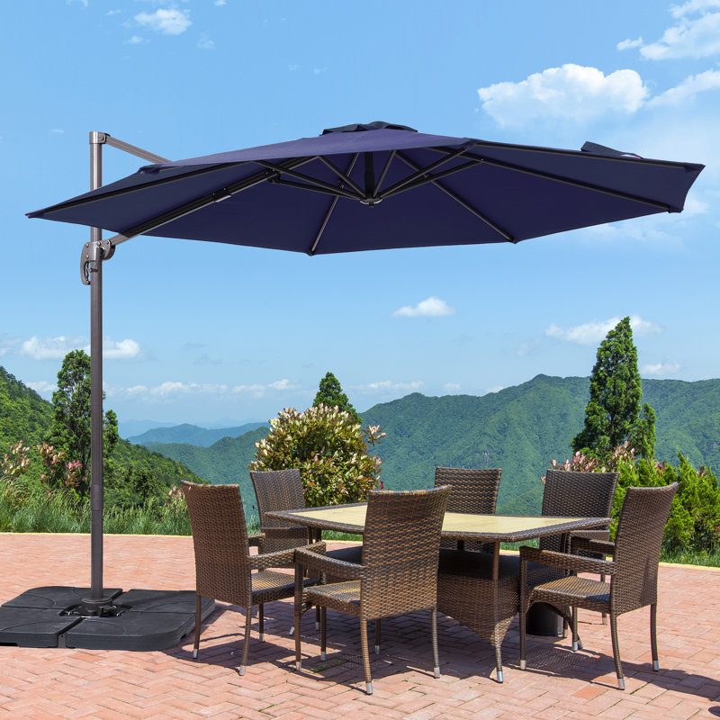 Parasol en porte-à-faux 10 pi Dobrosav, Bleu marine