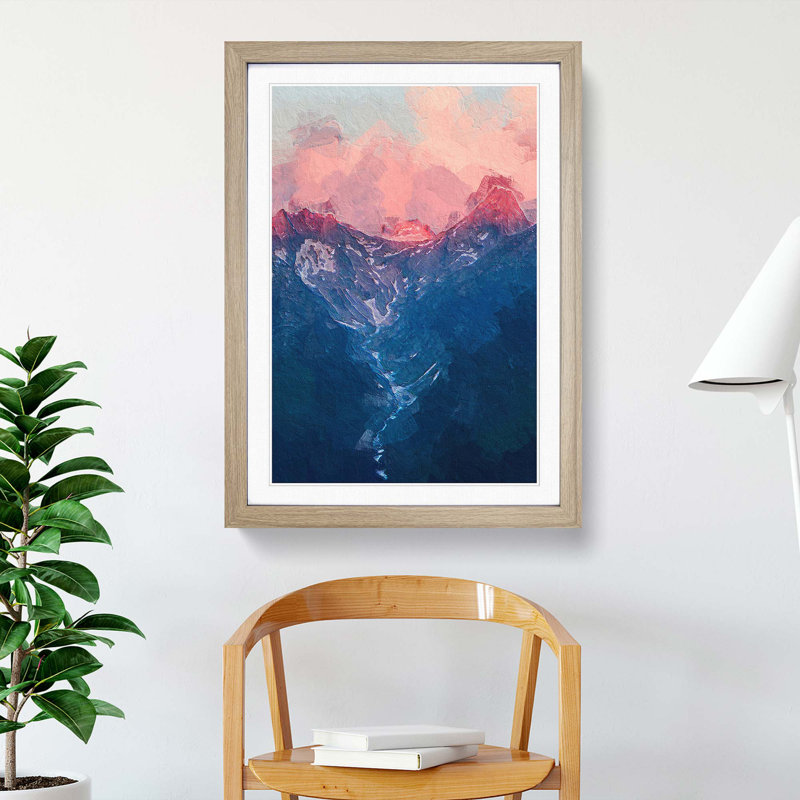 Ravine to the Clouds in Abstract - Picture Frame Painting Print, 48cm H x 36cm W x 2cm D, Oak Framed