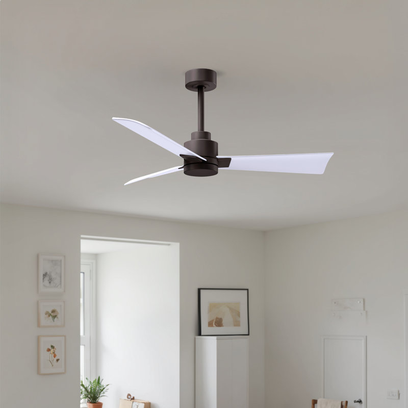Alessandra 42'' Ceiling Fan, Matte White, Textured Bronze