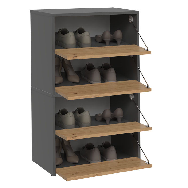 Sidwel 10 Pair Shoe Storage Cabinet, Grey