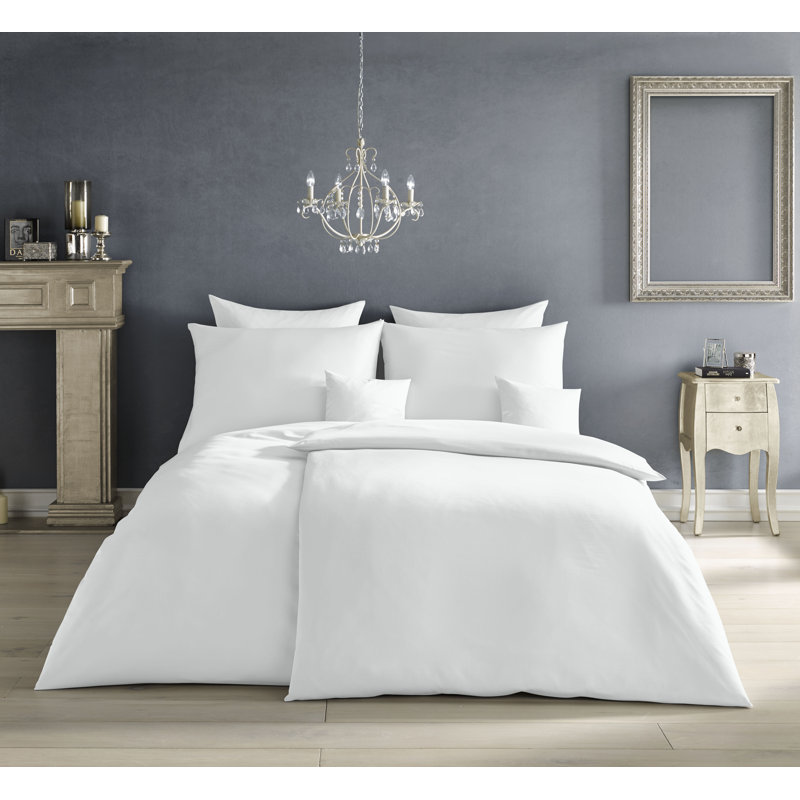 Interlock-Colours 26 TC Duvet Cover Set, Nickel, 155 x 200 cm - 1 Pillowcase (80 x 80 cm)