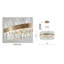 Lustre à DEL en acier inoxydable doré avec accents en cristal transparent.-388671753