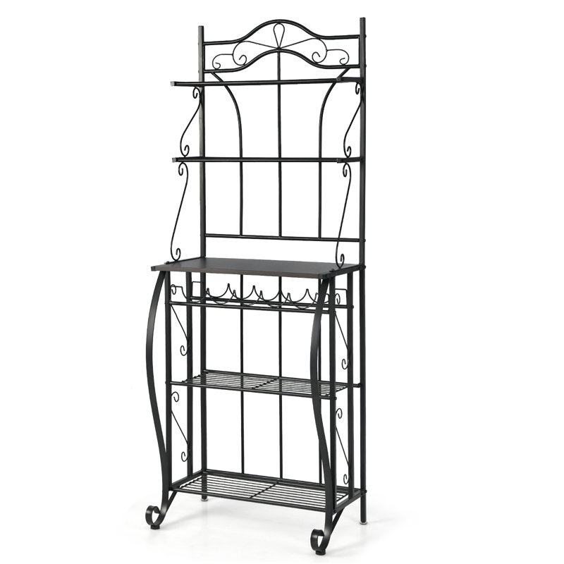 Cumminsville 63" Steel Standard Baker's Rack with Wine Bottle Storage