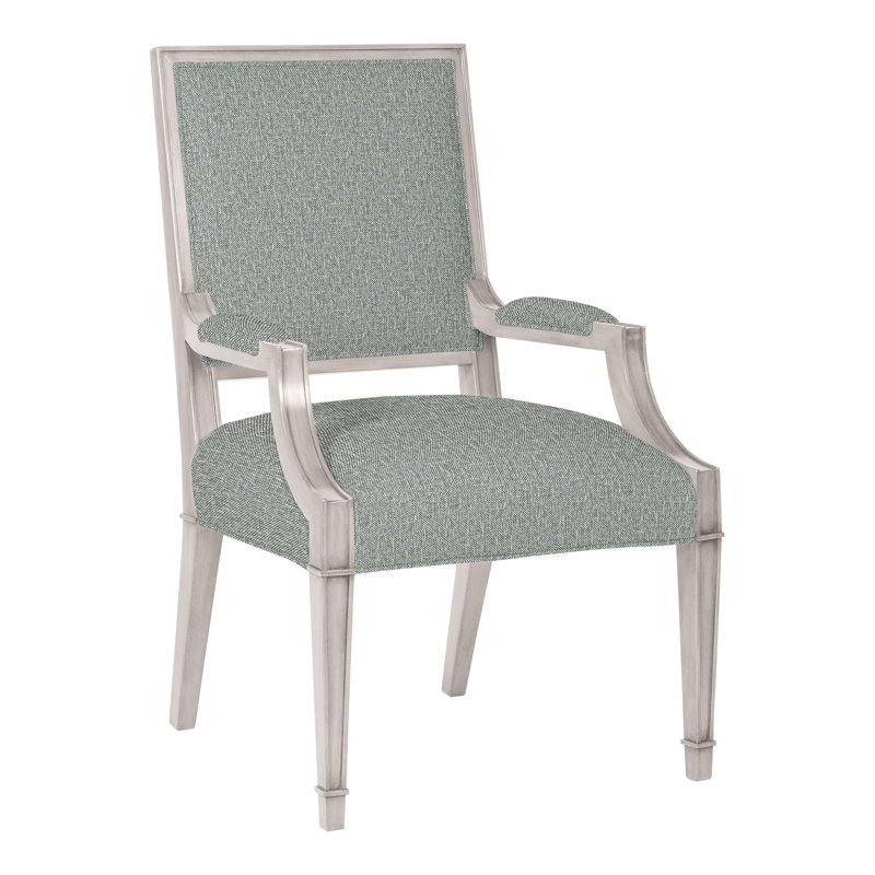 Michael Weiss Leighton Arm Chair, Tuck Linen, Dove Gray, No