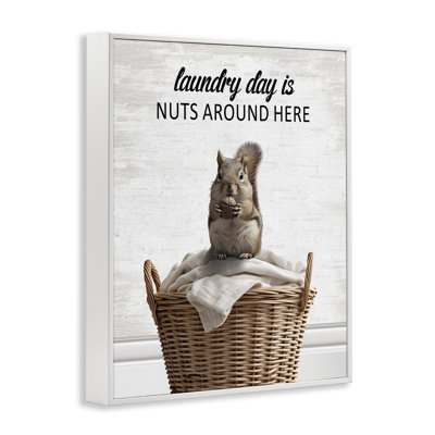 Funny Laundry Day Is Nuts Framed Giclee, design by Lettered and Lined