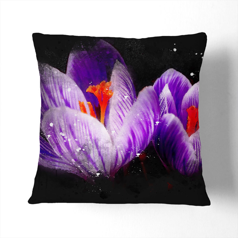 Crocus Flower Cushion with Filling, 55cm H x 55cm W x 20cm D
