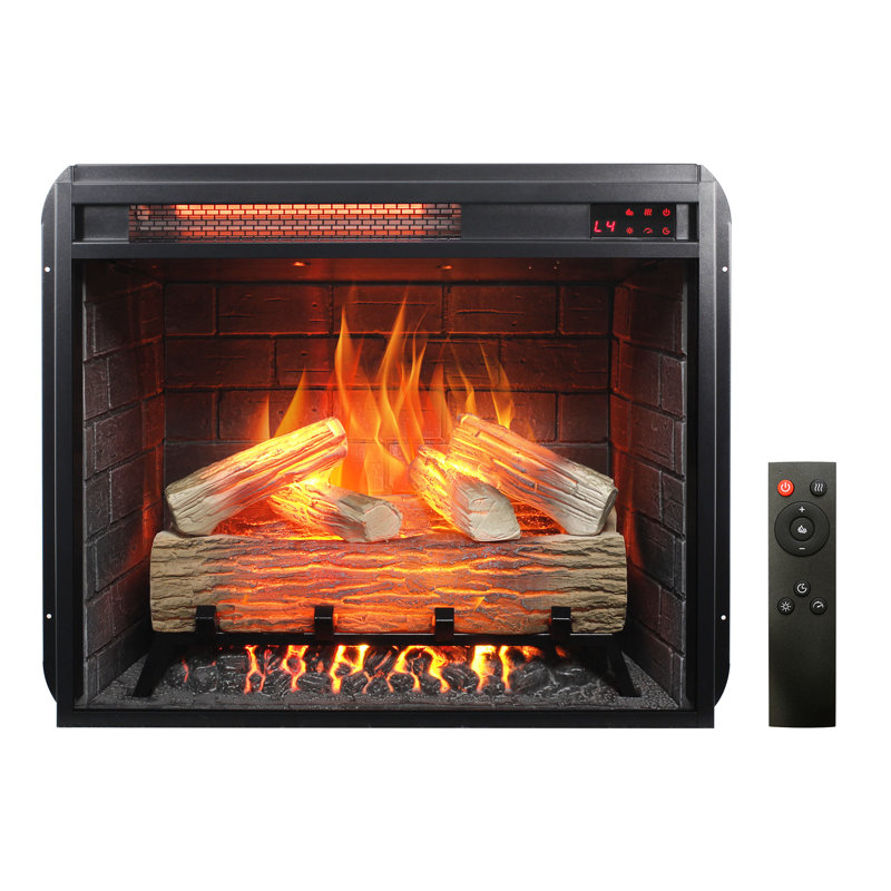 Insert Electric Fireplace With 1500W Heat & Adjustable Flame Colors 23 Inch Realistic Remote Control