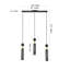 Lustre suspendu moderne 25 po noir et or à 3 lumières, lumières suspendues réglables avec abat-jour cylindriques en maille, base E26, idéal pour la salle à manger, l'îlot de cuisine ou le salon (sans ampoules)