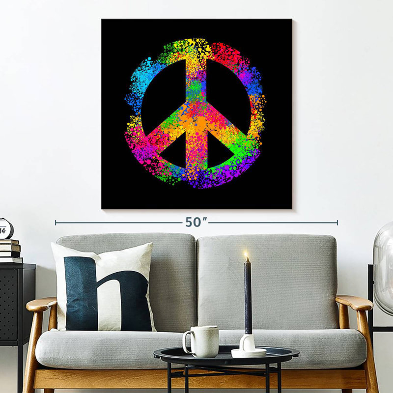 Khelsey Rainbow Hippie Peace, 33" H x 33" W