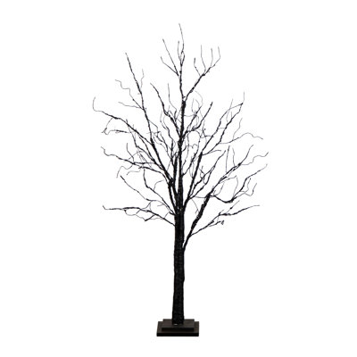 Pre-Lit Halloween Minimalist Twig Artificial Fall Tree With 400 Orange & Purple LED Lights
