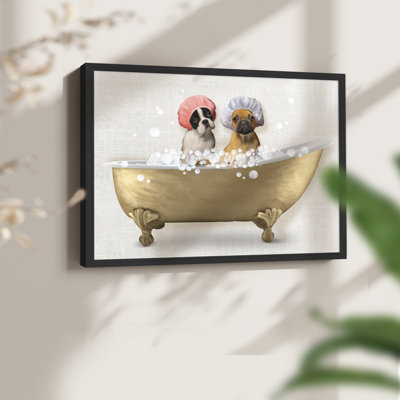 Bath Dogs IV -Framed Print - Restickable