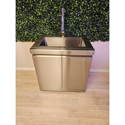Stainless Steel Extra Large Sink With Cabinet And Faucet
