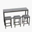 Ensemble de table de salle à manger, de pub et de table de salle à manger moderne avec 3 tabourets-596153489