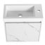 Étagère de salle de bain avec lavabo en résine et porte à fermeture silencieuse - Meuble-lavabo de rangement fonctionnel à fermeture silencieuse