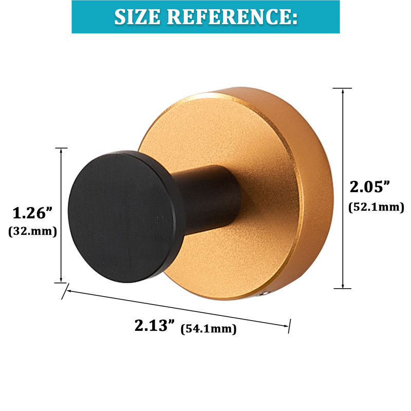 Wall Mounted Towel Hook, Black/Gold