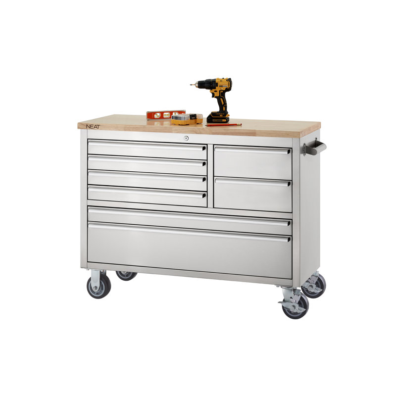 NEAT | 51x18 | Stainless Steel Rolling Workbench