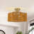 Valia 3-Light Rattan Hemp Coastal Boho 16" Gold Semi Flush Mount