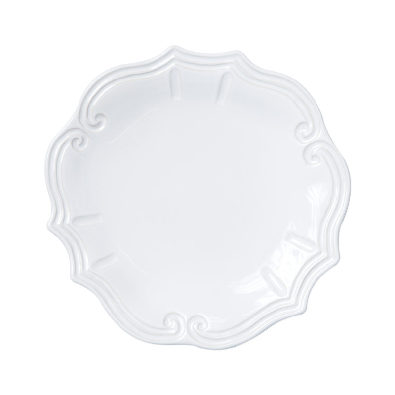 White Handcrafted Ceramic Scallop Dinner Plate