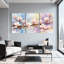 «Magnolia Magnolia Flowers on Branch», ensemble de 3 impressions sur toile-433354484