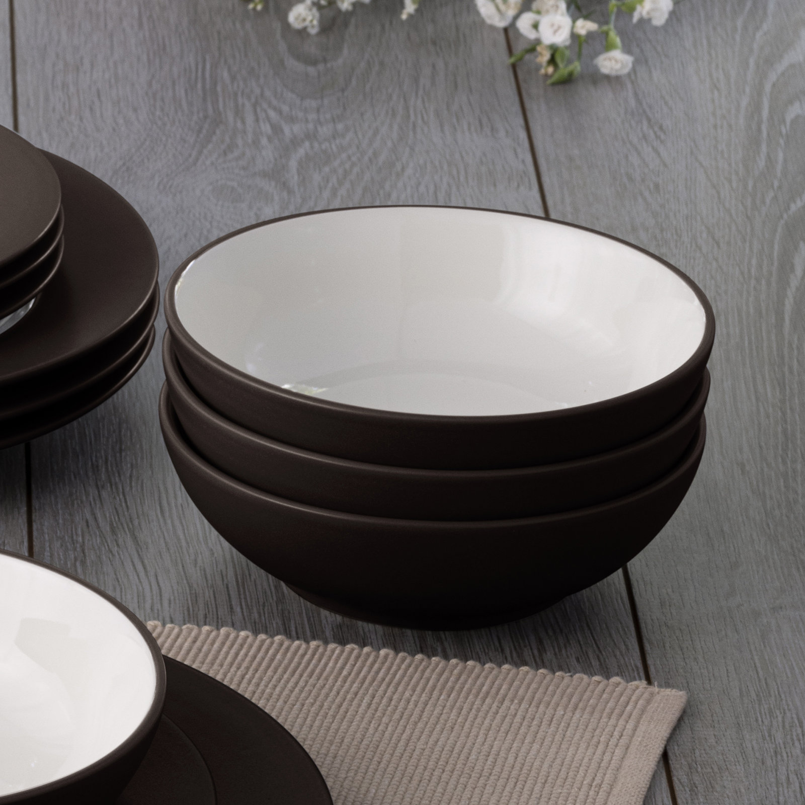 Noritake Colorwave Soup/Cereal Bowls, 7", 22 Oz., Chocolate