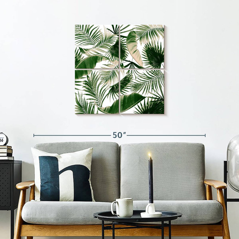 Harnek, feuilles tropicales assorties, H 26 po x l 26 po