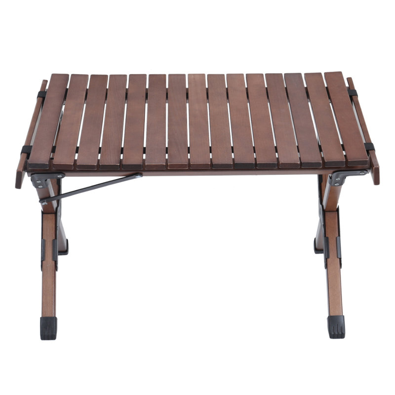 Solid Wood Square Folding Table, 45cm H x 120cm W x 60cm D, Walnut