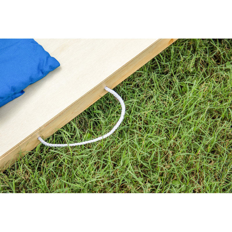 Classic Birch Veneer Wood Cornhole Set with Red and Blue Bean Bags