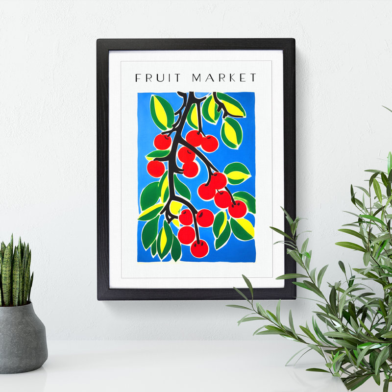 Fruit Market Exhibition Cherry Vol.4 1 Piece Single Picture Frame Wall Art, 46cm H x 34cm W x 2cm D