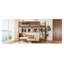Grand lit superposé en bois massif avec tablettes et plateau de rangement, solution de couchage brune rétro pour enfants et adultes
