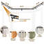 Black 1'' Bay Window Double Curtain Rod