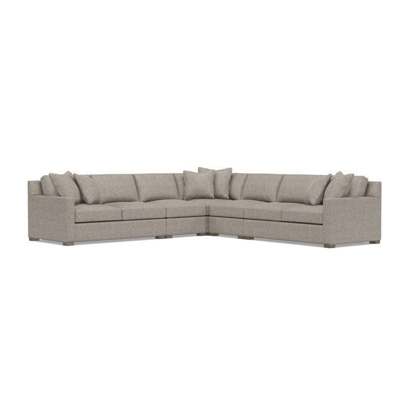 Bernhardt Kelsey 5-Piece Fabric Sectional, 35.5" H x 134.5" W x 134.5" D, Beige Polyester