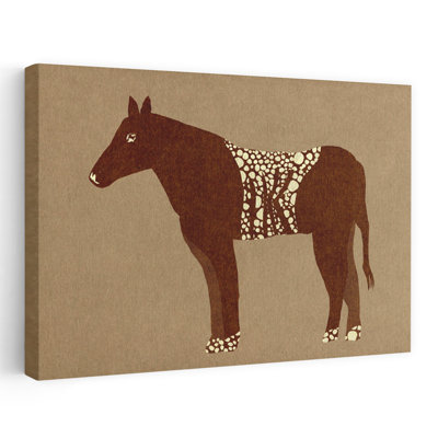 Impression d'art mural tacheté forêt cheval abstrait contemporain minimaliste forêt forêt