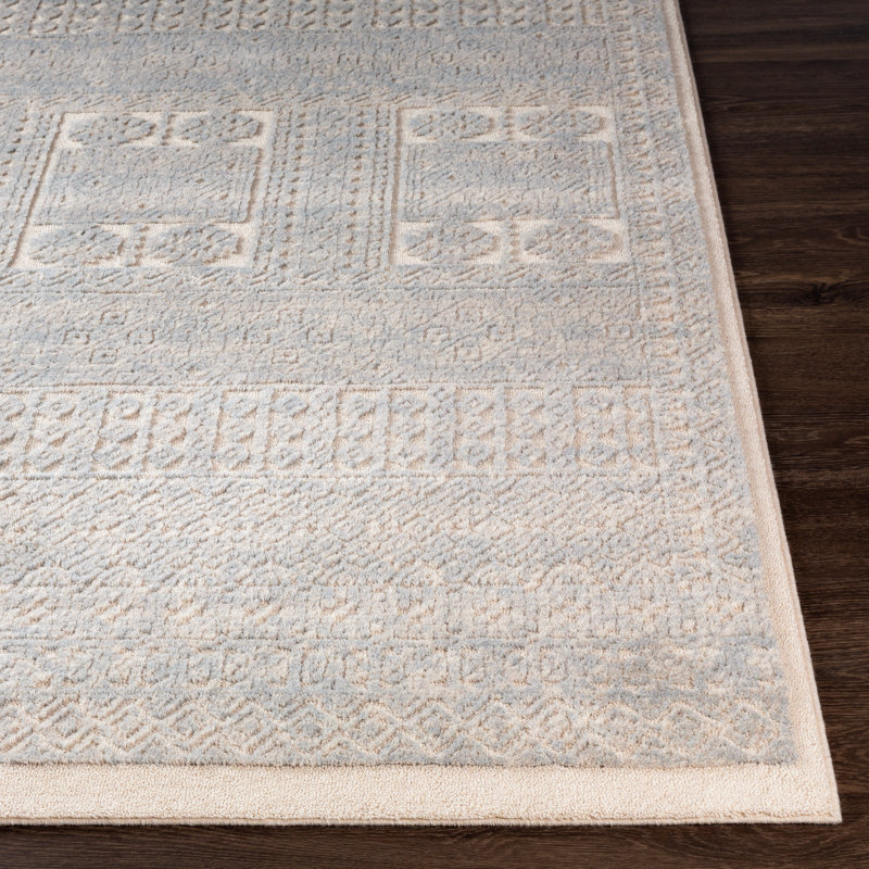 Tapis gris à motif géométrique Flux, Rectangle 5 pi 3 po x 7 pi 7 po