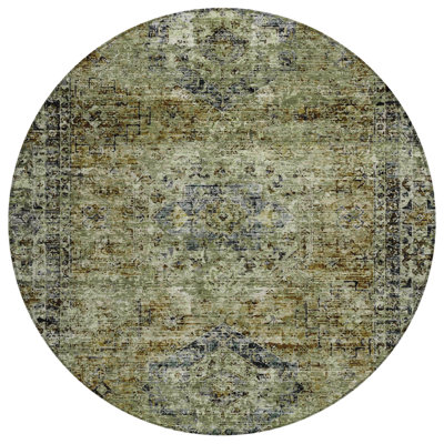 Machine Washable Indoor/Outdoor Labon ACN2170 Global Rug