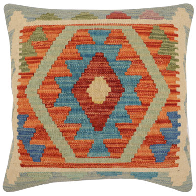 Rustic Arnold Turkish Hand-Woven Kilim Pillow