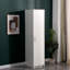Slim White Single Door Wardrobe with Hanging Rail and Top Storage Shelf – 52cm Deep
