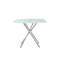 Table de salle à manger carrée 36 po 36 po - chaises rembourrées modernes et table blanche 5 po avec plateau en verre