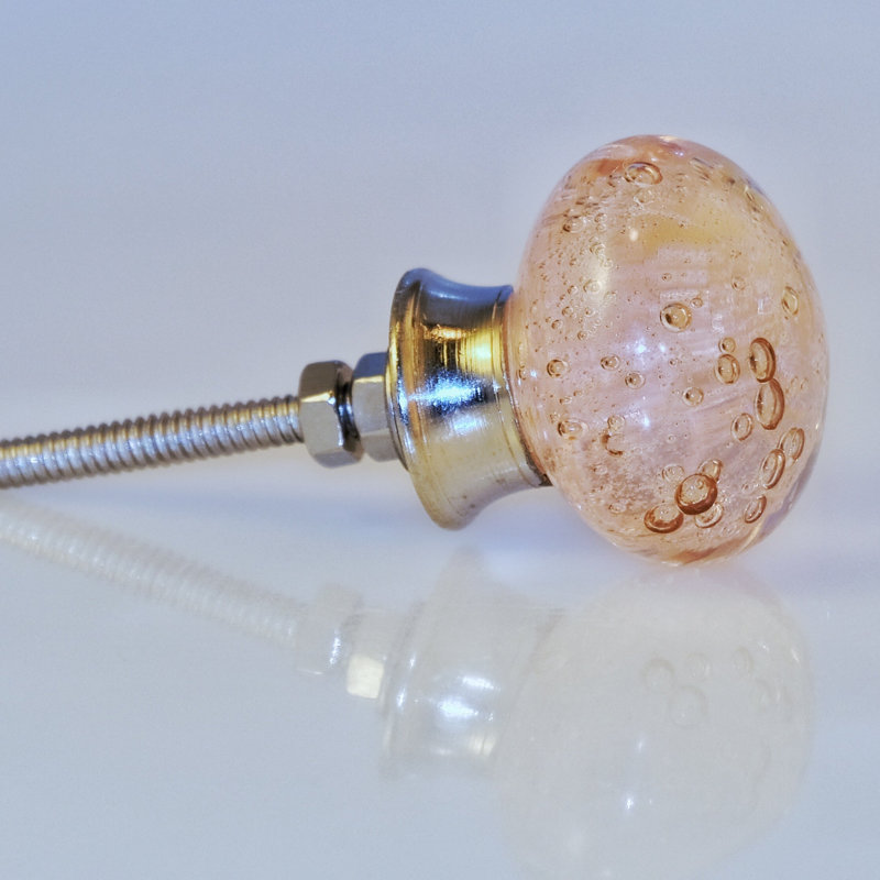 Bubble Glass Knob (SET OF 4) , Pink