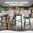 Metal Rectangular Outdoor Bar Table with Diamond-Patterned Tabletop