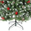 152.4cm/182.88cm Prelit Christmas Tree, Pencil Christmas Tree with Pine Cones, Holly Berries, 240 Warm White Lights-8 Modes, Metal Stand, PE & PVC Xmas Trees for Porch, Church, Office-134544706