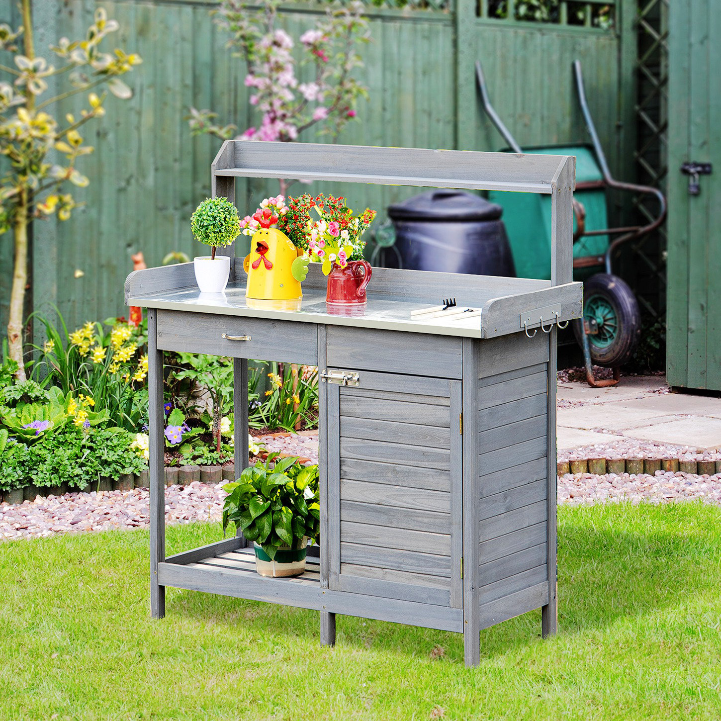 Backyard Small Outdoor Patio Storage Cabinet Moasis Outdoor Wicker