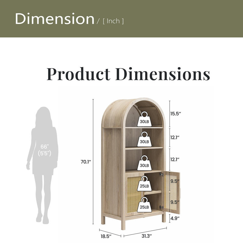 Armoire de rangement arquée