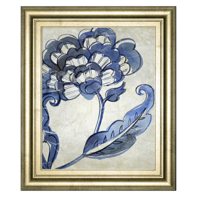 Porcelain Bloom Wall Art - 22" x 26" - Gold Frame